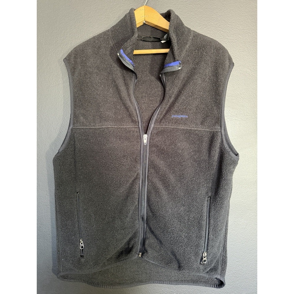 Patagonia Men's  Sweater Vest‎ - Black Size M Knit With Fleece Lining VTG USA